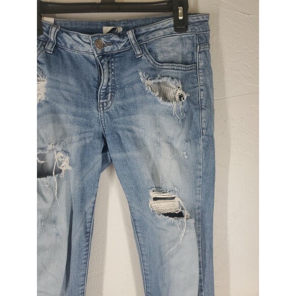 Kancan Distressed Destroyed Straight Leg Stretch Jeans Size‎ 27 - Picture 3 of 6